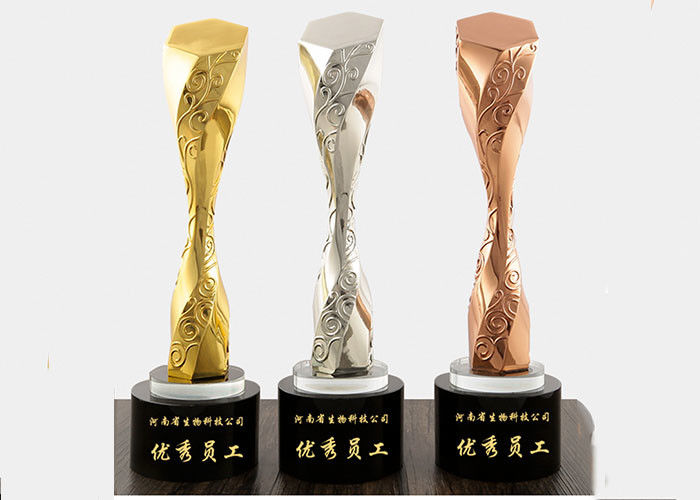 Irregular Shape Metal Trophy Cup Art Collectible Use Three Colors Available