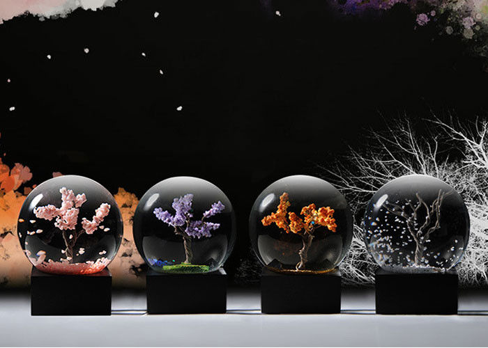 Ball Shape Crystal Decoration Crafts Designed With Four Seasons Tree