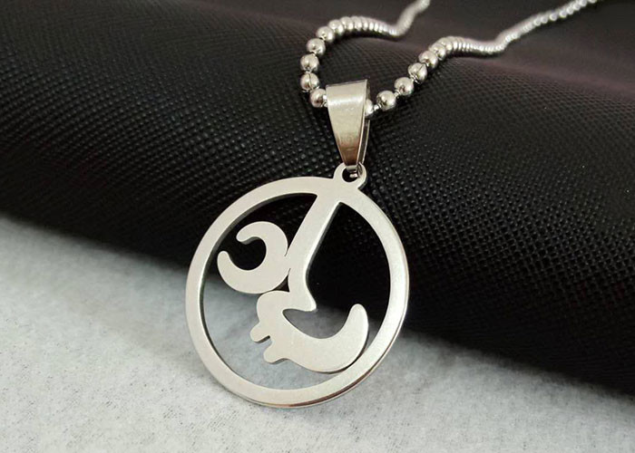 Creative Titanium Steel Arabic Texts Necklace For Arab Cultural ...