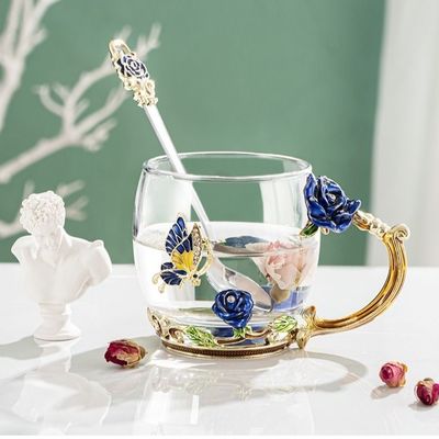 Tall 350ml Short 320ml Crystal Tea Cup Home Decorations Crafts